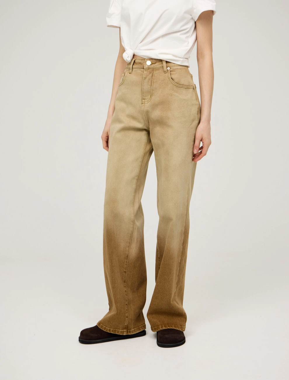 Янтарные женские джинсы градиент хлопок Hass