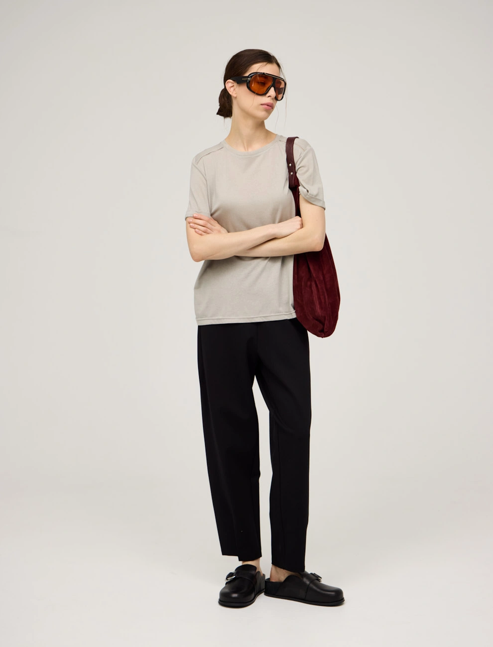 Серая женская футболка «Мережка" хлопок Hass