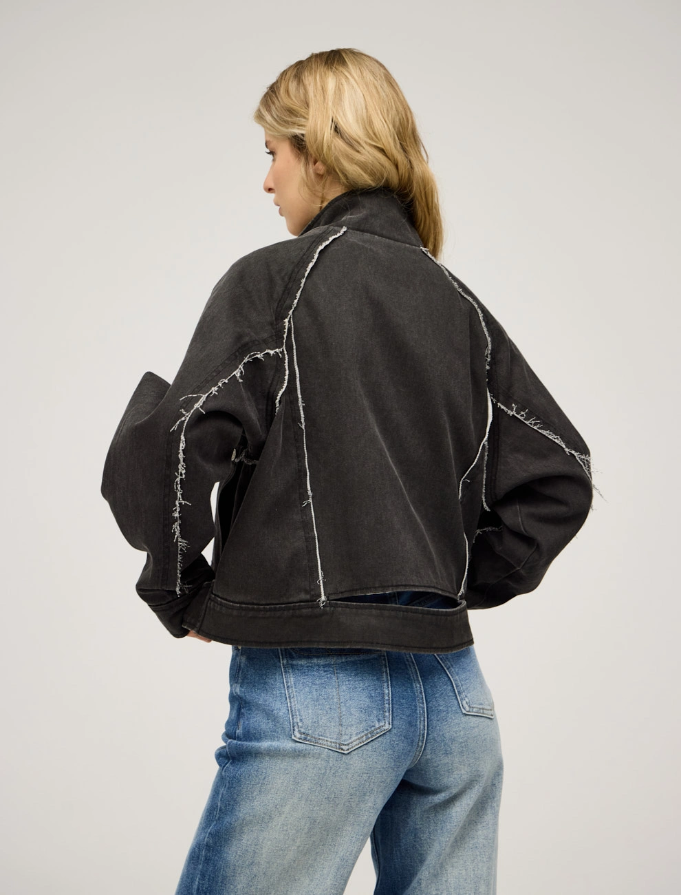 Серая женская Куртка "Гранж" хлопок Hass