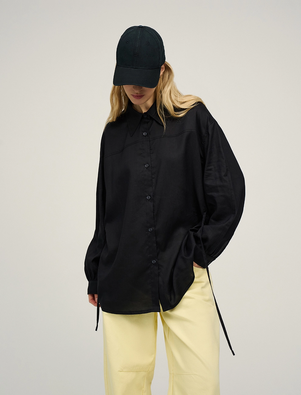 Синяя женская рубашка из крапивы крапива