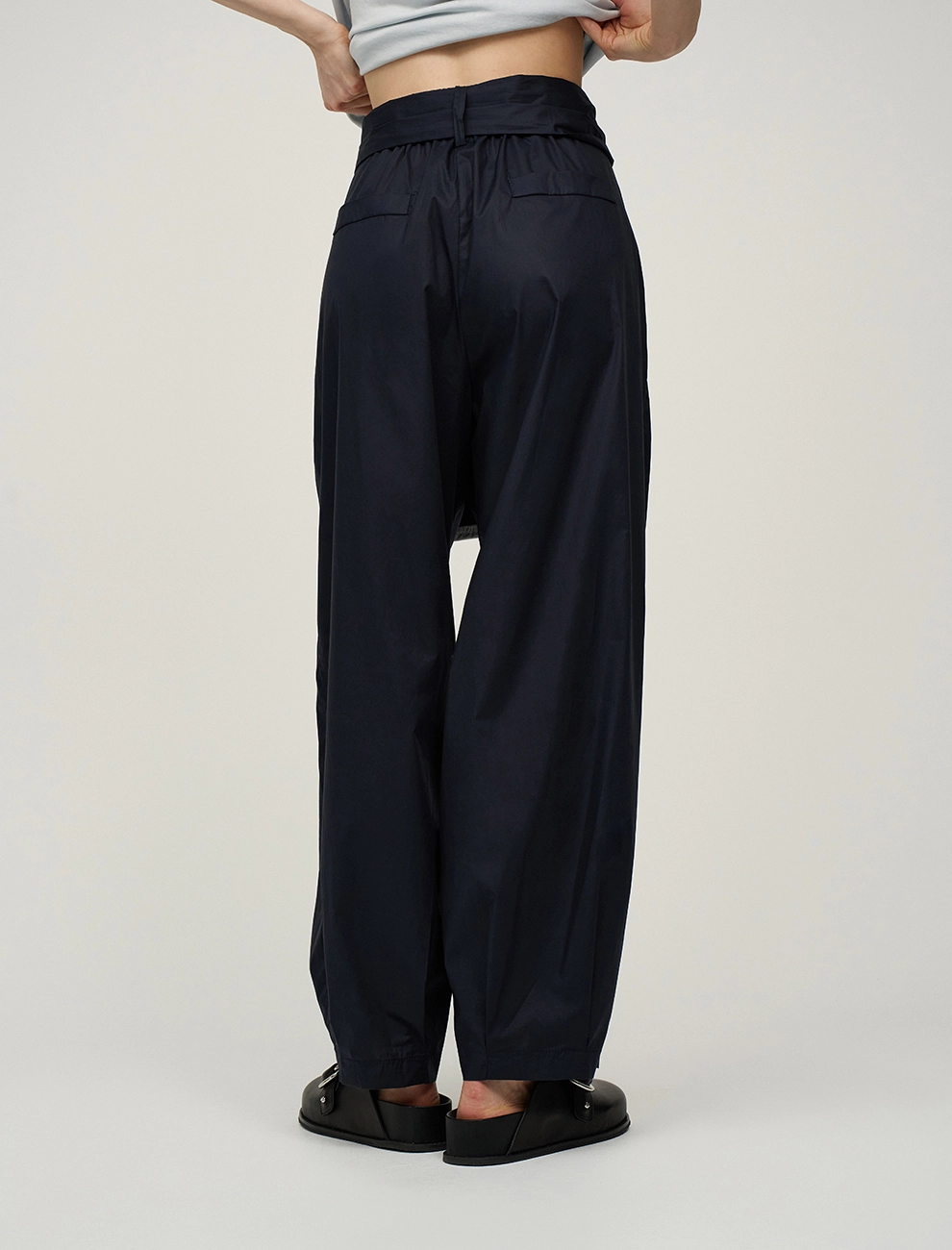 Синие женские брюки «Рукава» хлопок Hass