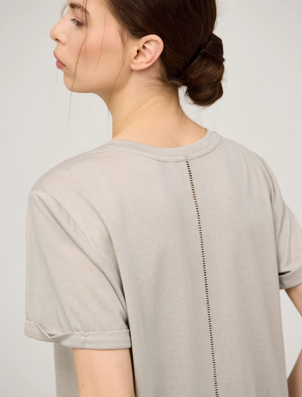 Серая женская футболка «Мережка" хлопок Hass