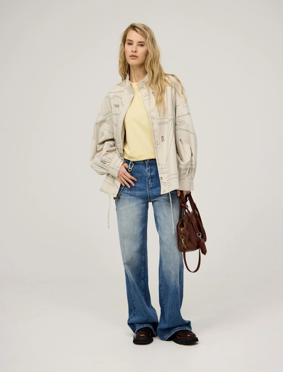 Молочная женская ветровка "Лекала" хлопок