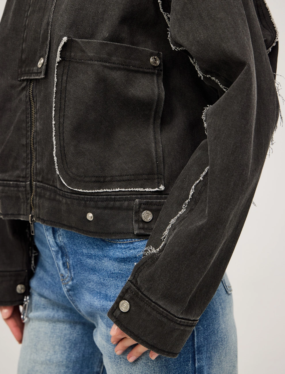 Серая женская Куртка "Гранж" хлопок Hass