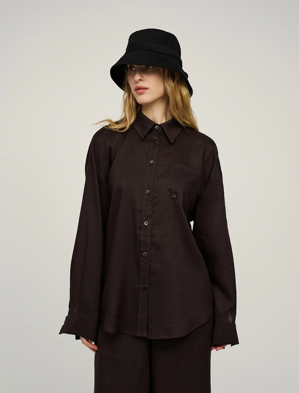 Черная панама с завязками сзади хлопок Hass