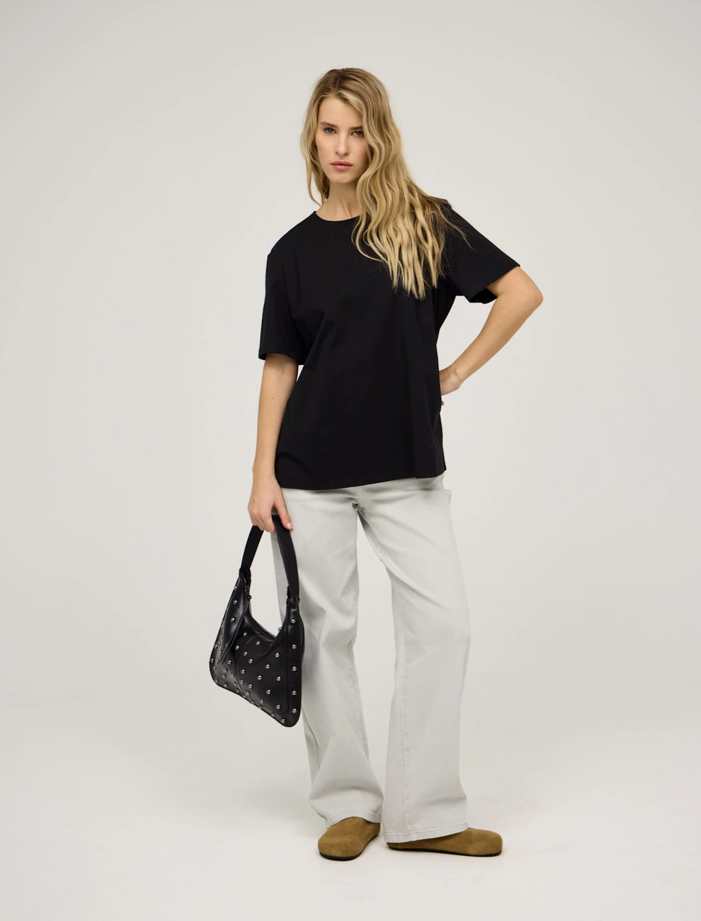 Черная женская блузка "Капля" хлопок Hass