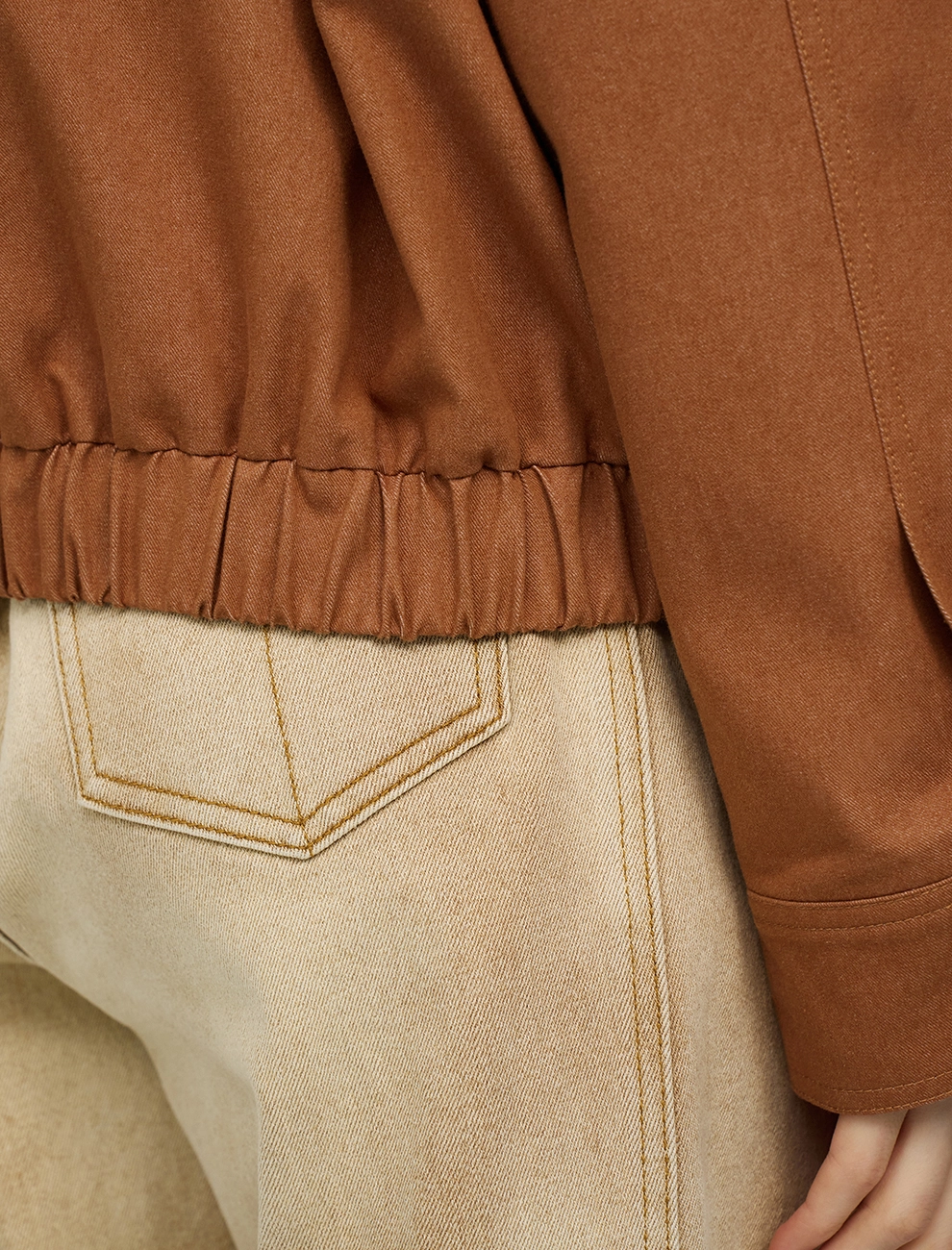 Терракотовый женский бомбер с воротником хлопок Hass