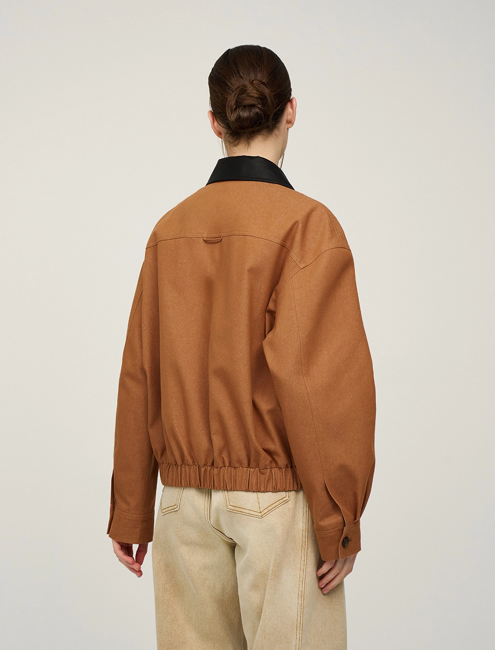 Терракотовый женский бомбер с воротником хлопок Hass