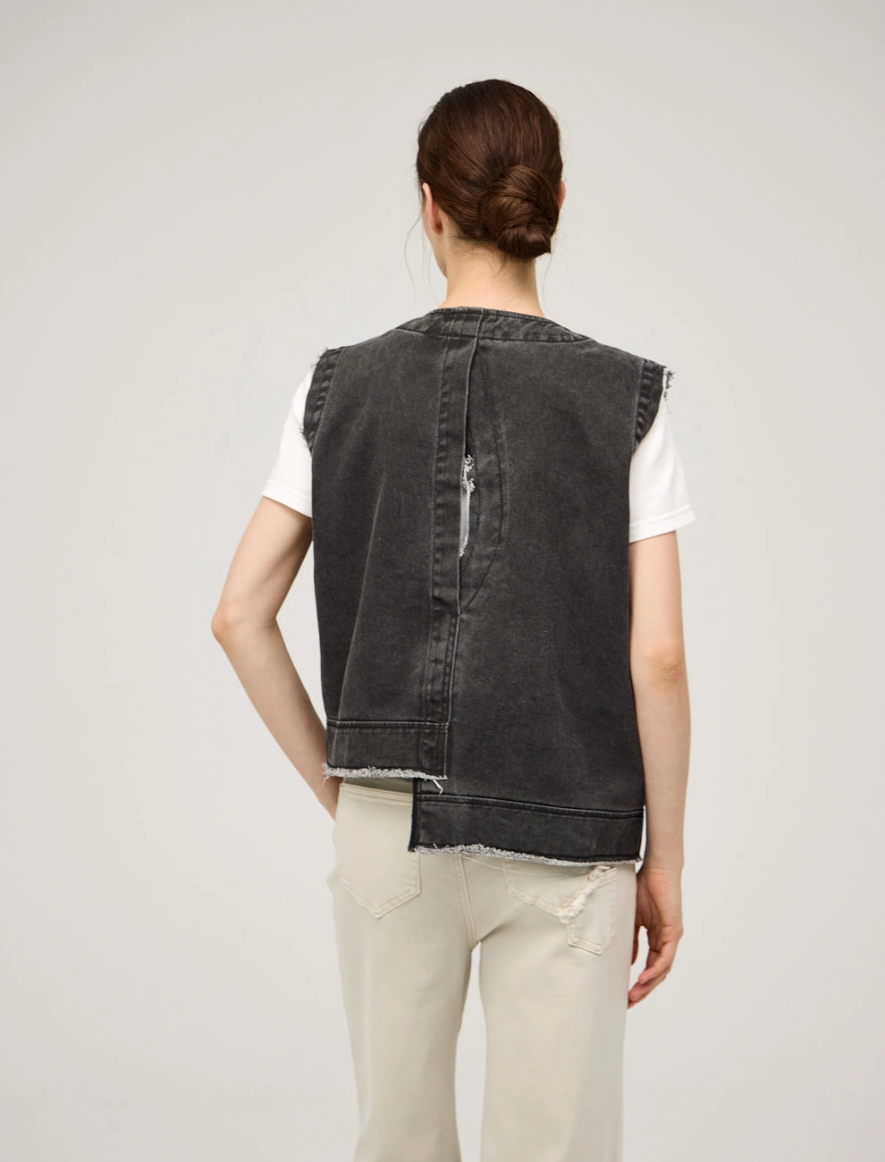 Серый женский жилет "Гранж" хлопок Hass