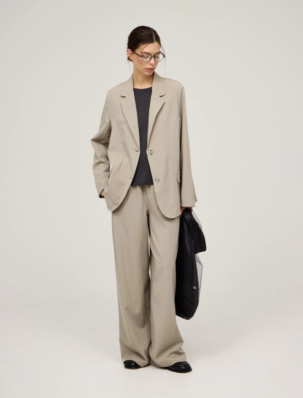 Бежевый женский жакет с шелковыми вставками хлопок