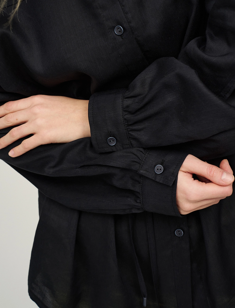 Синяя женская рубашка из крапивы крапива Hass