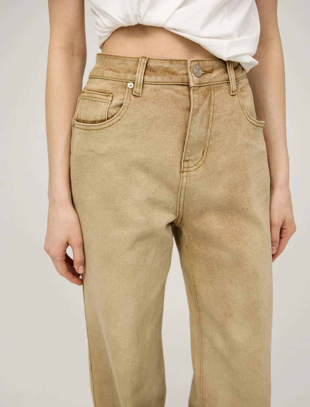 Янтарные женские джинсы градиент хлопок Hass