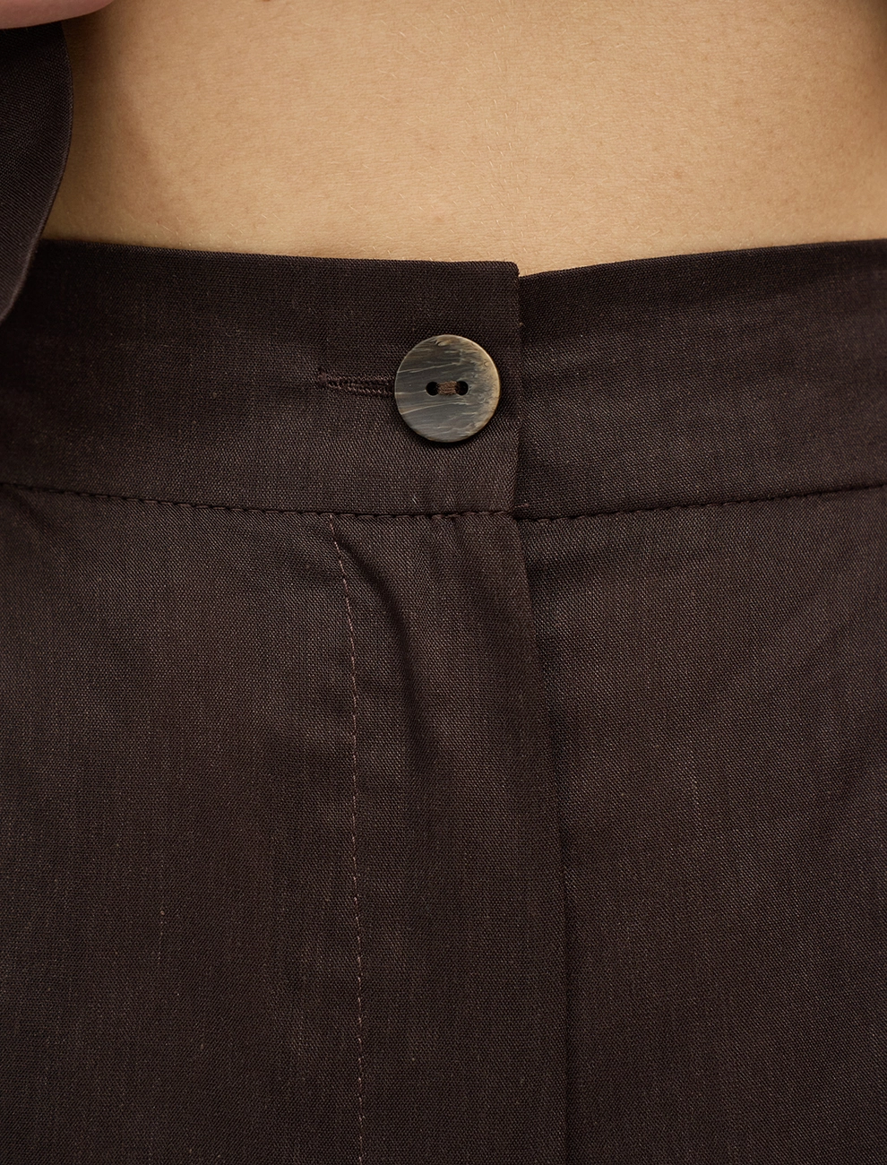 Коричневые женские брюки из крапивы прямого силуэта крапива Hass