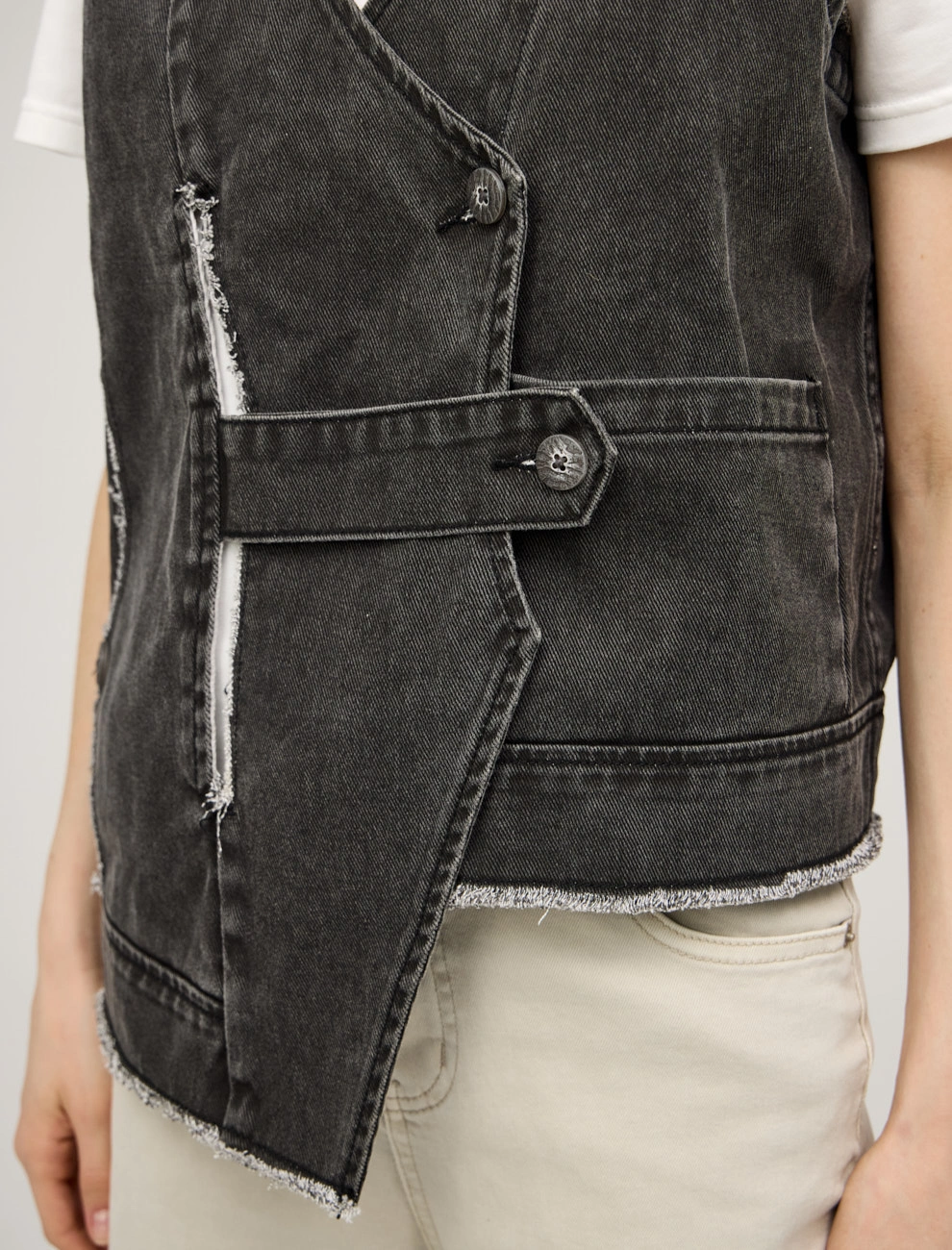 Серый женский жилет "Гранж" хлопок Hass