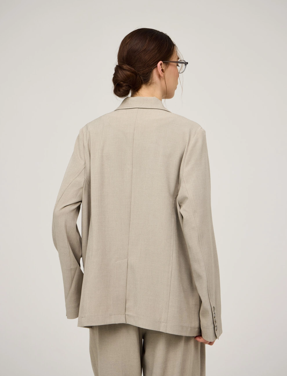 Бежевый женский жакет с шелковыми вставками хлопок Hass