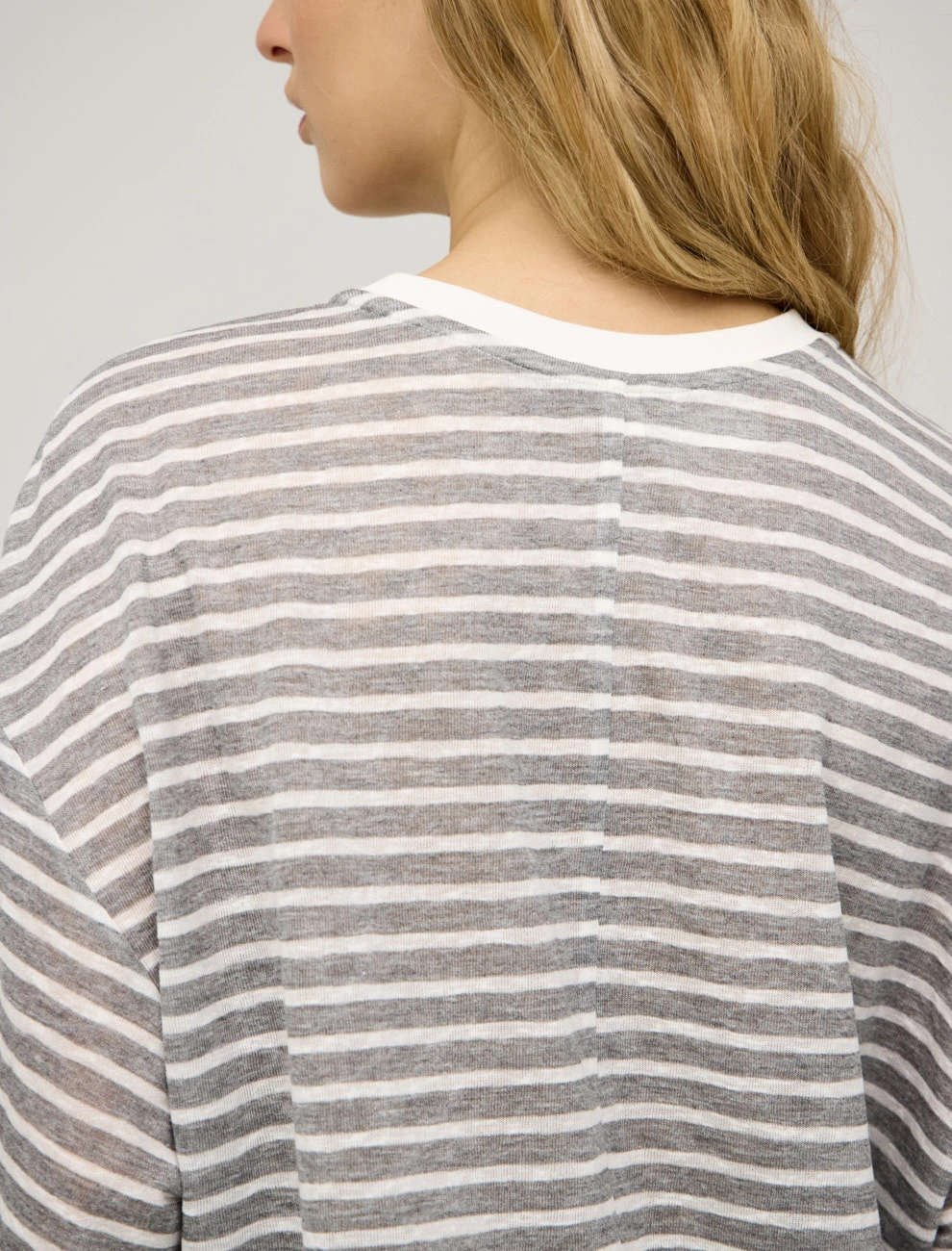 Полосатая женская блузка оверсайз хлопок Hass