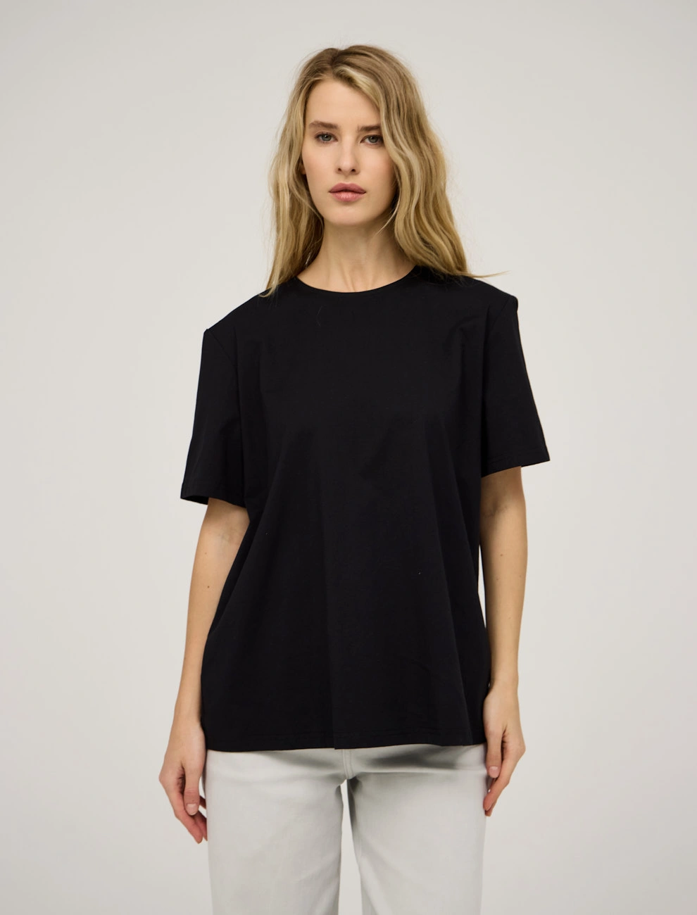 Черная женская блузка "Капля" хлопок Hass