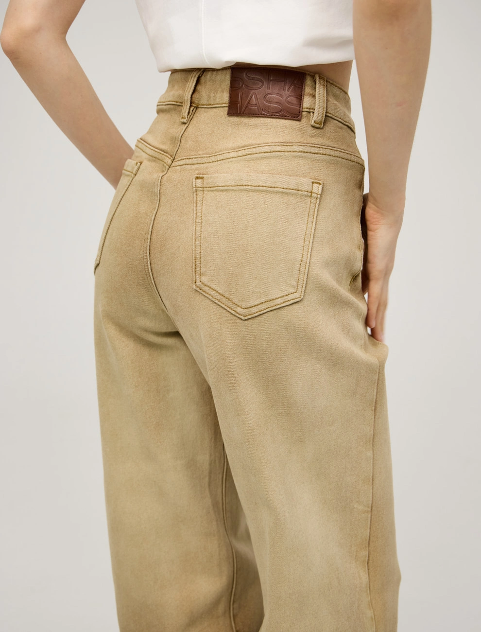 Янтарные женские джинсы градиент хлопок Hass