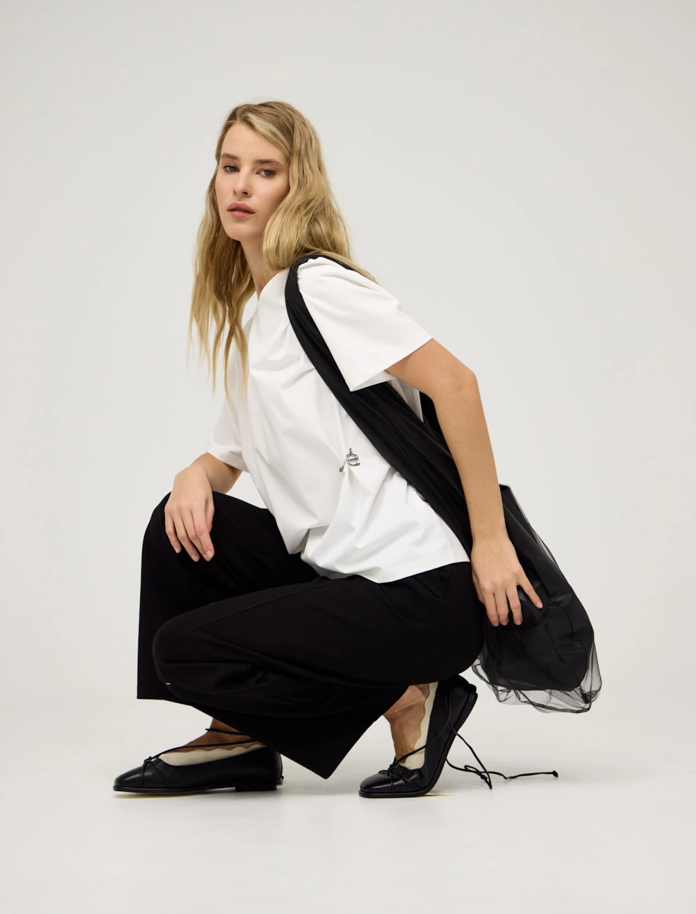 Белая женская блузка "Капля" хлопок Hass