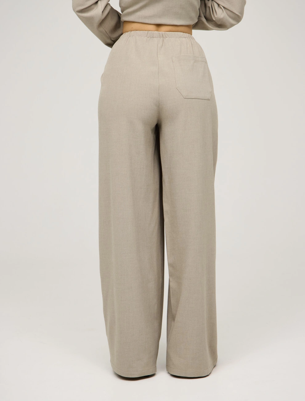 Базовые женские бежевые брюки из хлопка хлопок Hass