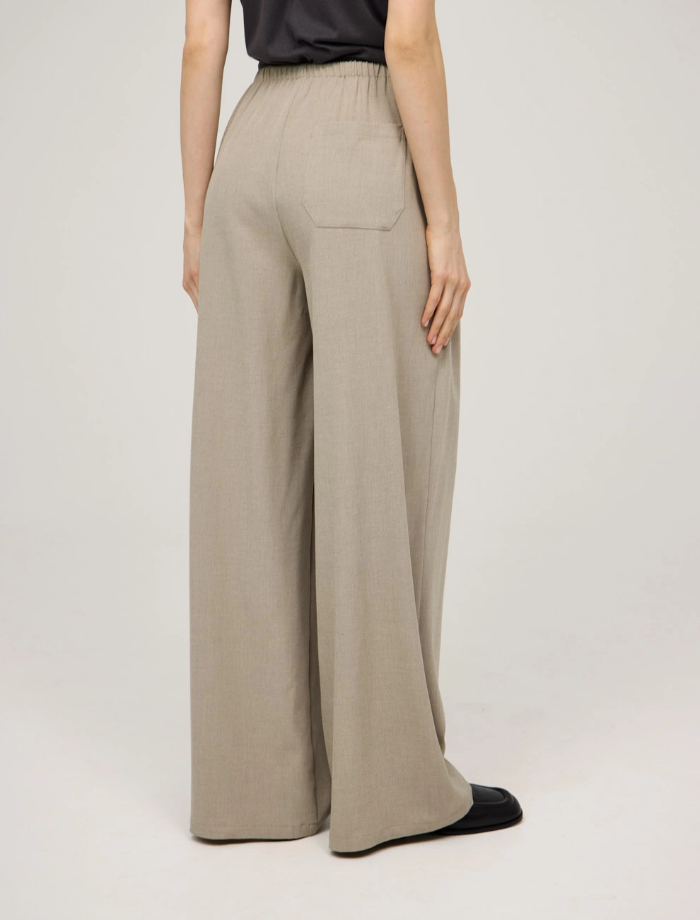 Базовые женские бежевые брюки из хлопка хлопок Hass