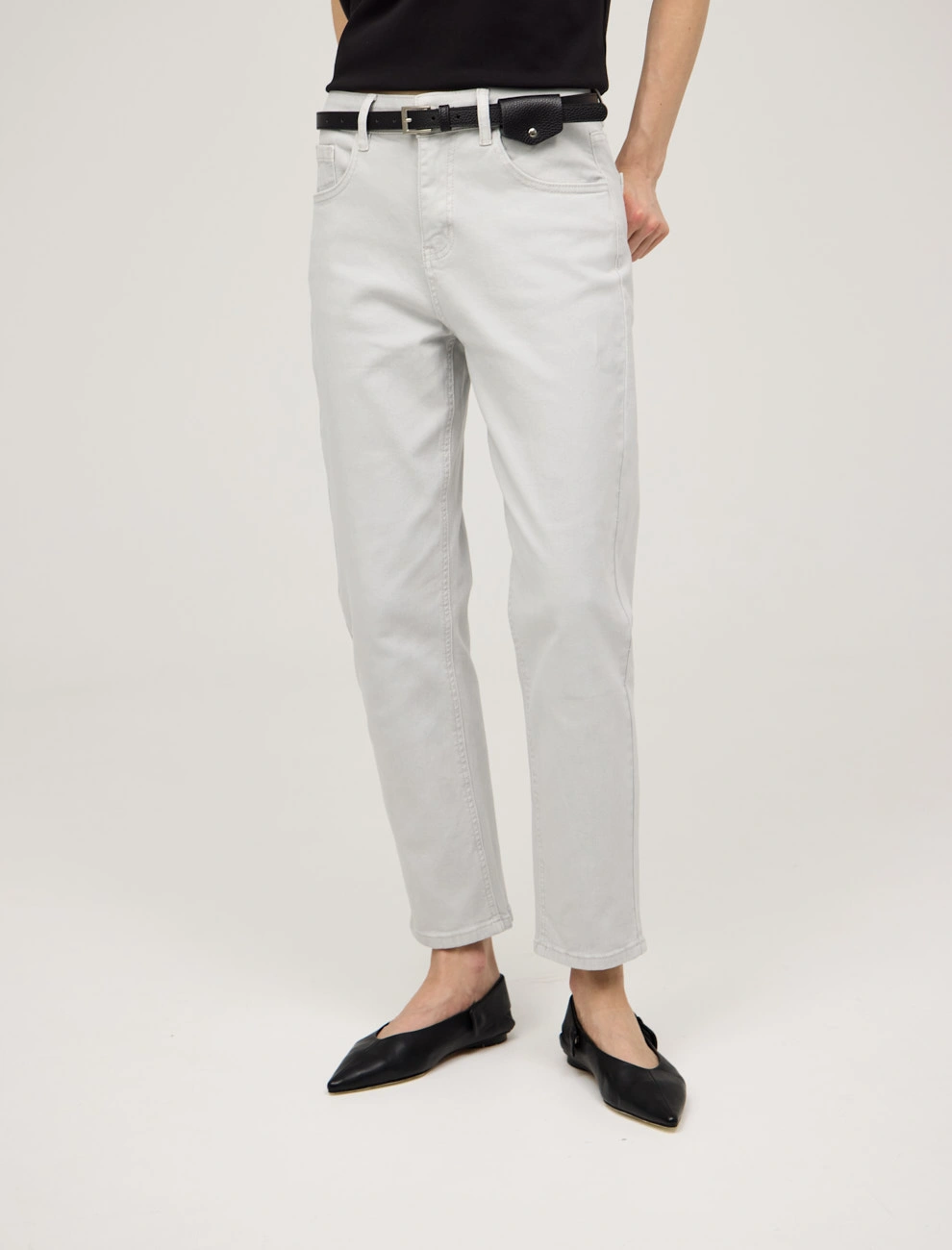 Серые женские базовые джинсы зауженные хлопок Hass