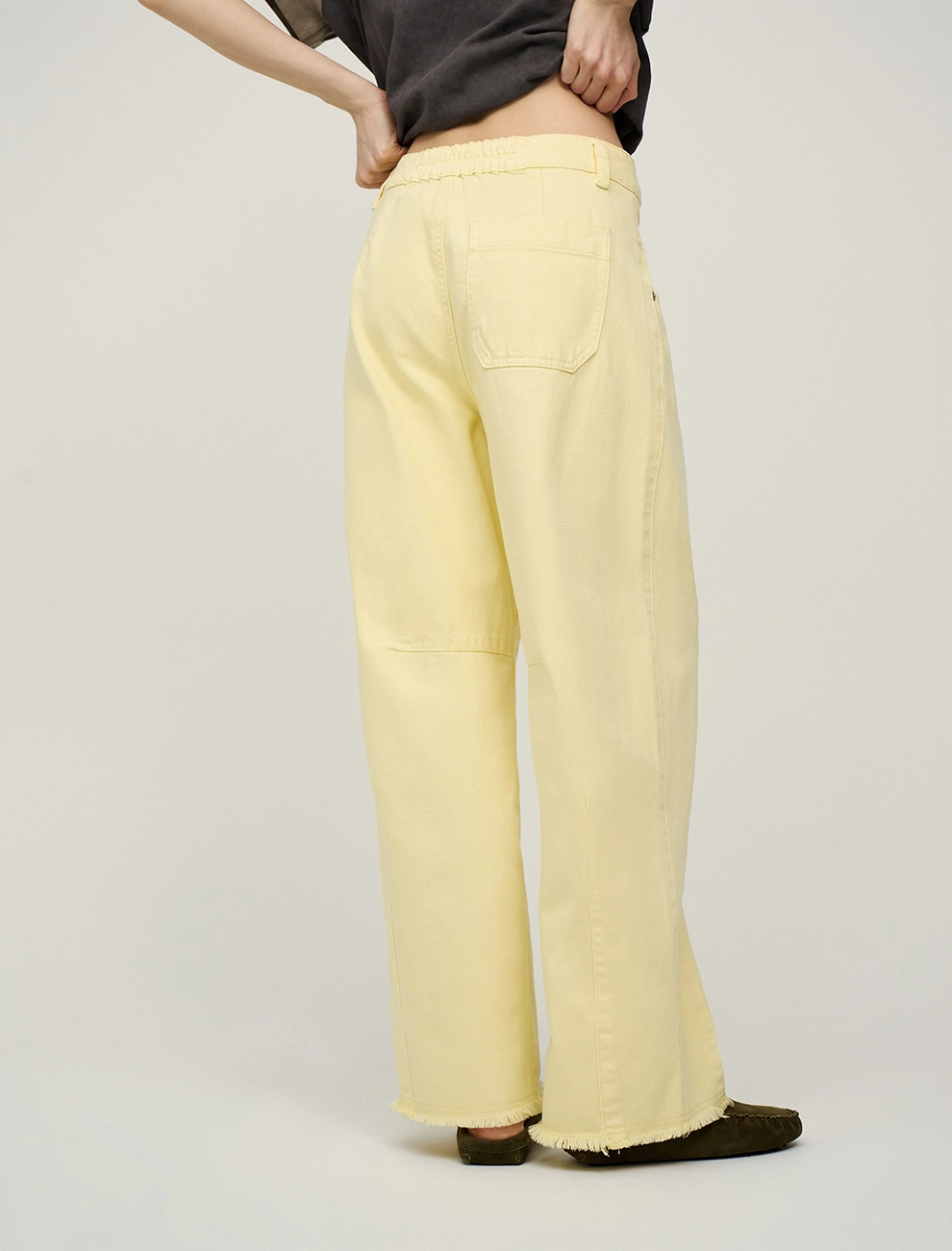 Джинсы-баррель женские лимонные хлопок Hass