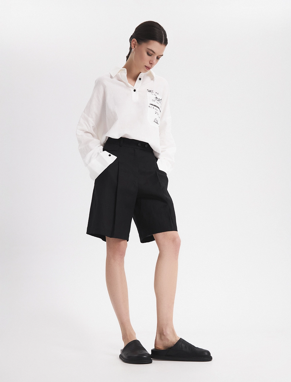 Шорты женские 2500-1803-12 лен Hass