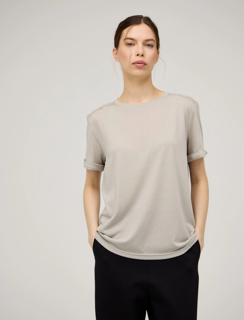 Серая женская футболка «Мережка" хлопок Hass