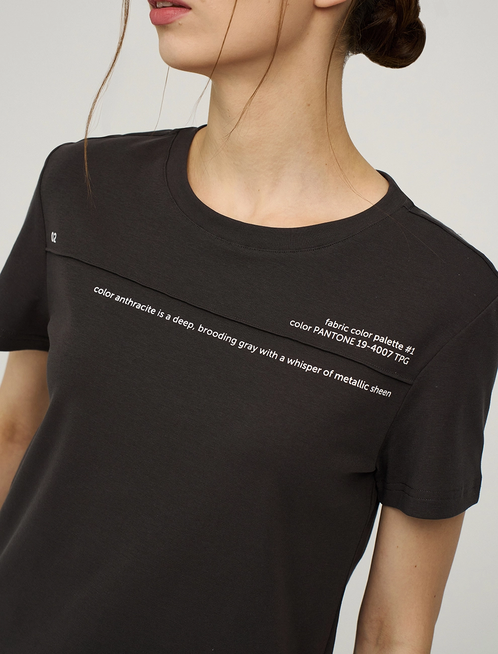 Серая женская футболка "Антрацит" хлопок Hass