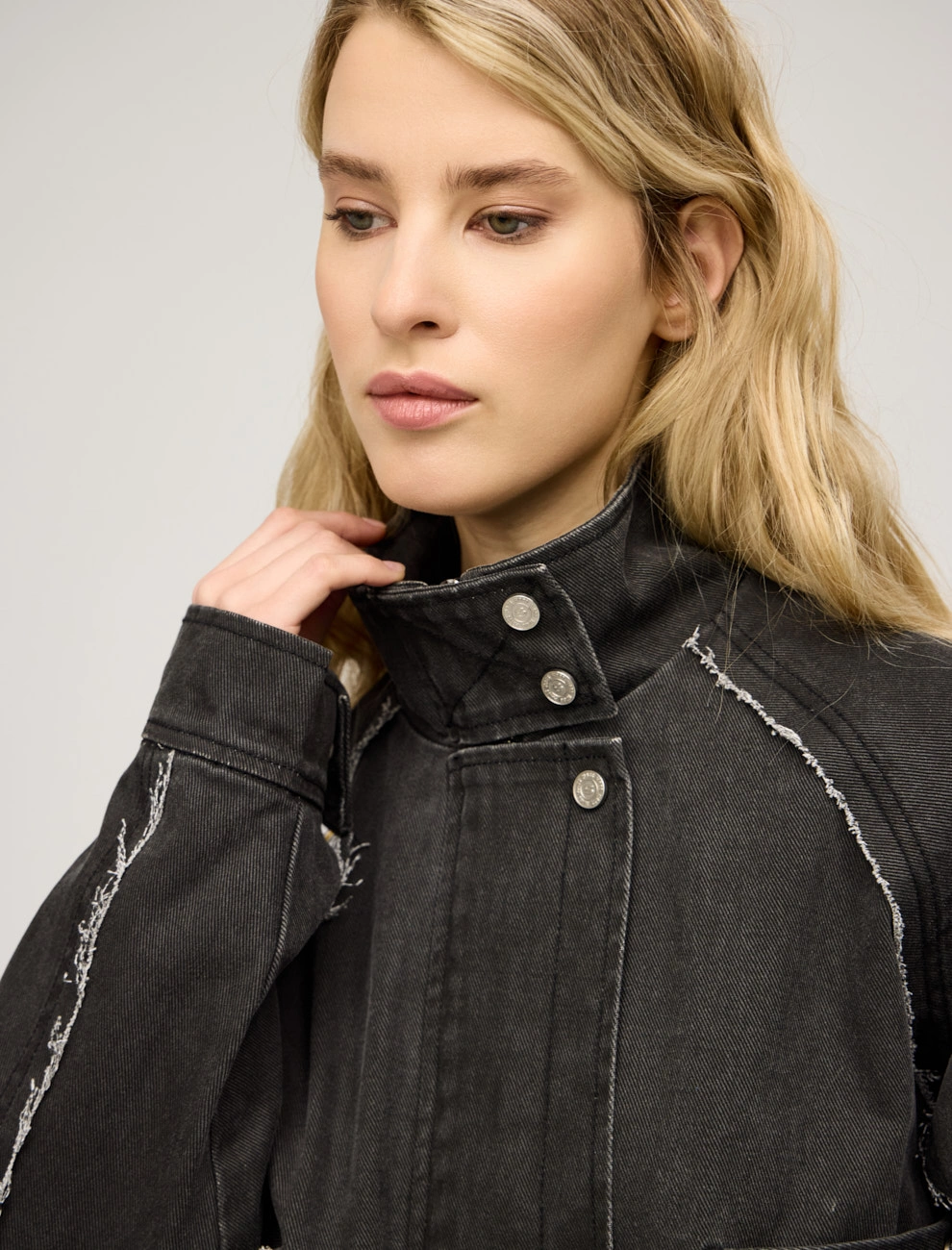 Серая женская Куртка "Гранж" хлопок Hass