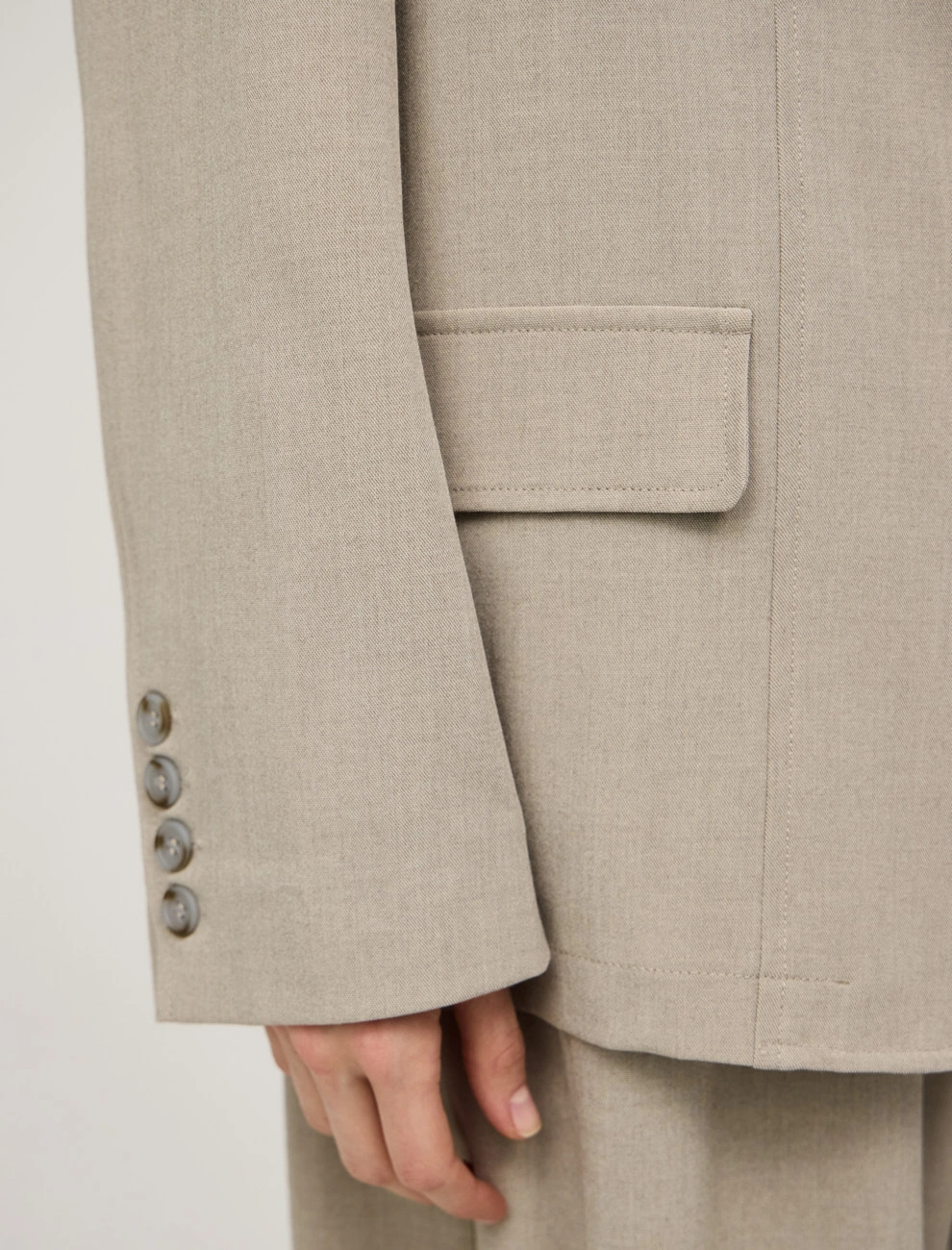 Бежевый женский жакет с шелковыми вставками хлопок Hass