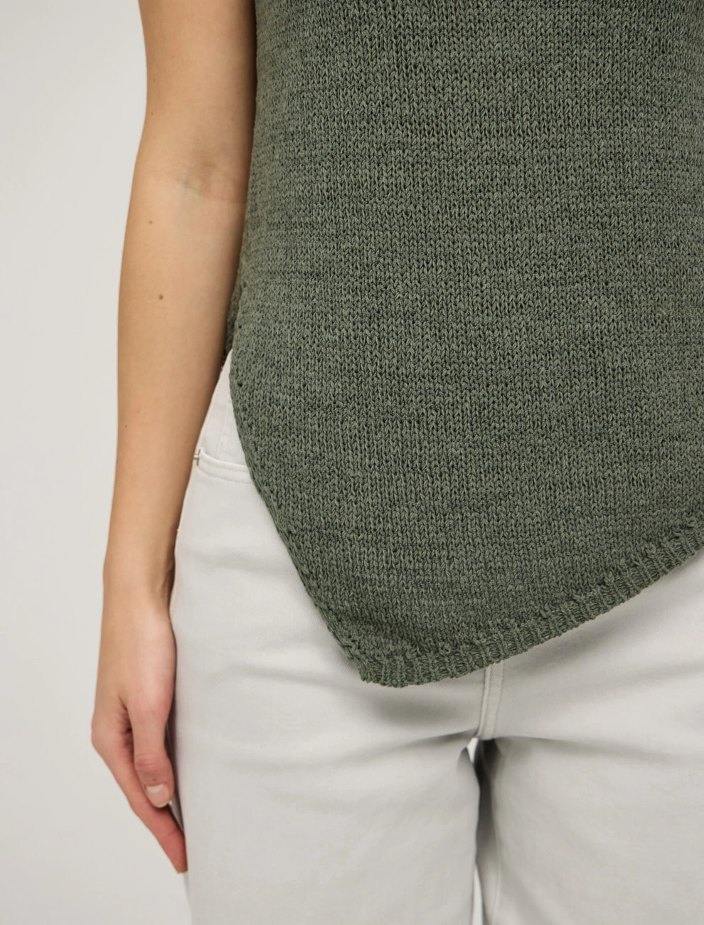 Зеленая женская блузка "Угол" хлопок Hass