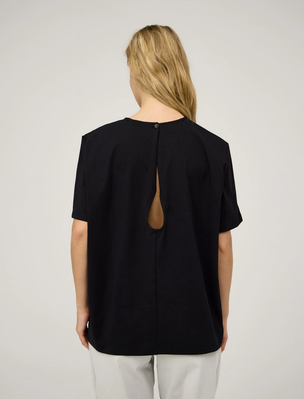 Черная женская блузка "Капля" хлопок Hass