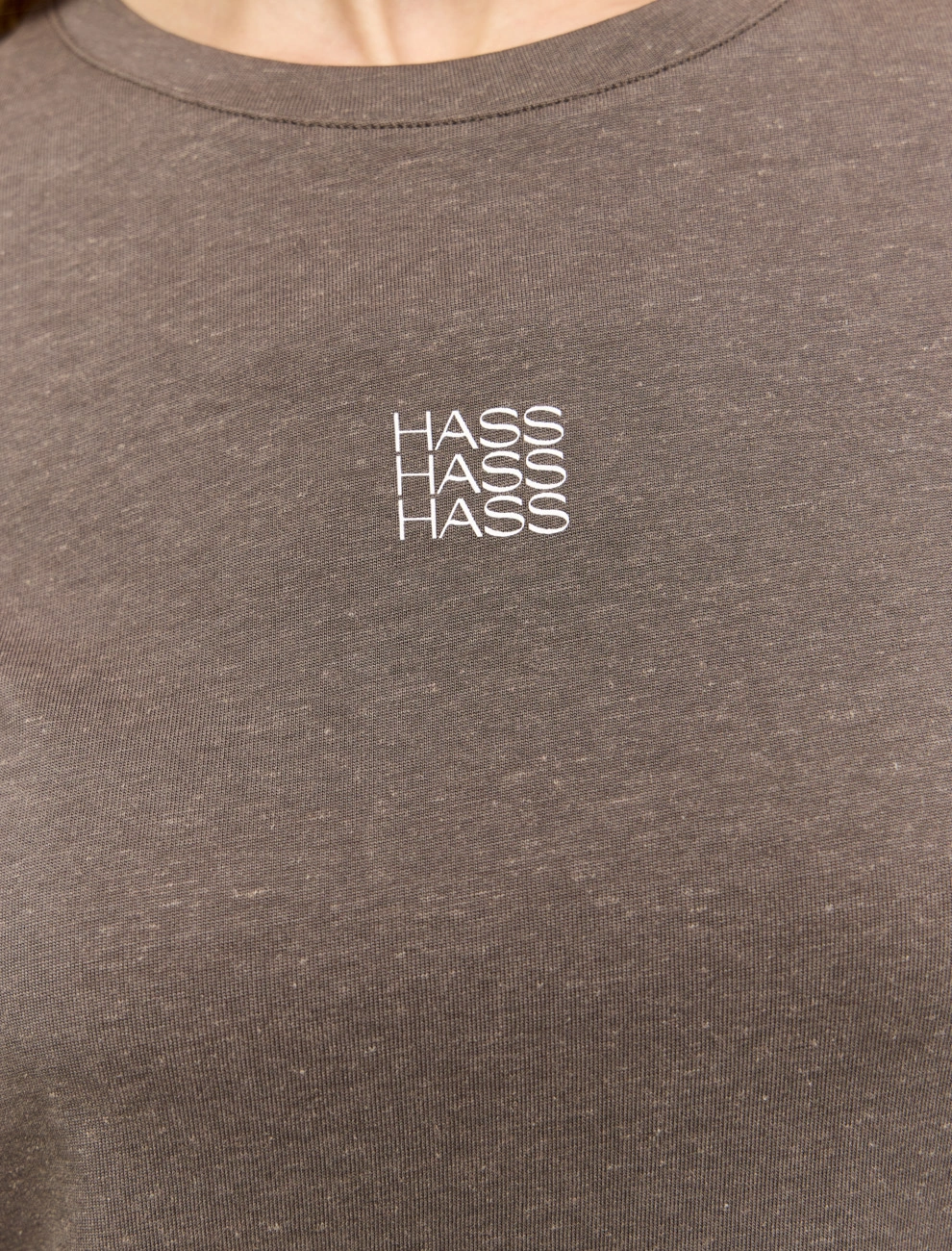 Коричневая женская футболка «HASSHASSHASS» хлопок Hass