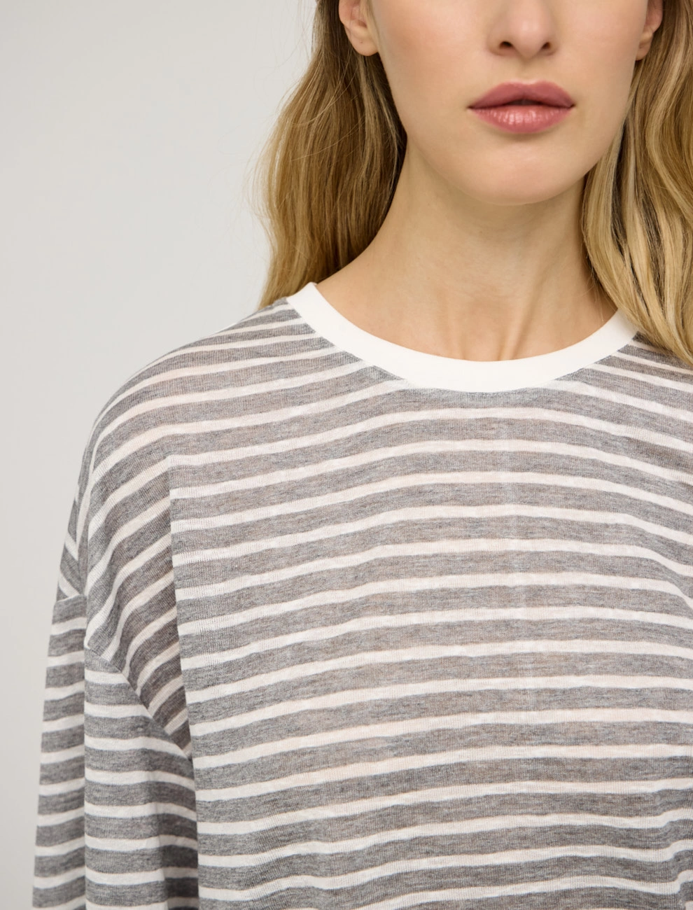 Полосатая женская блузка оверсайз хлопок Hass