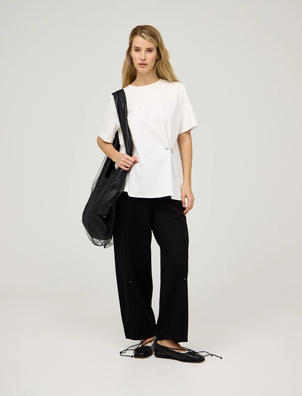 Белая женская блузка "Капля" хлопок Hass