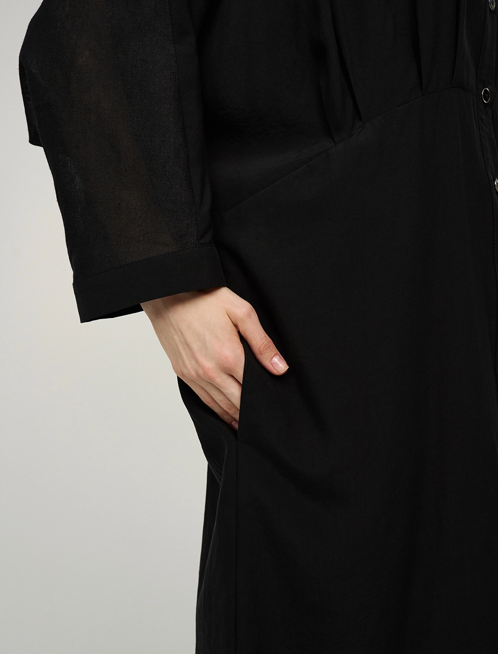 Черное женское Платье-рубашка хлопок Hass