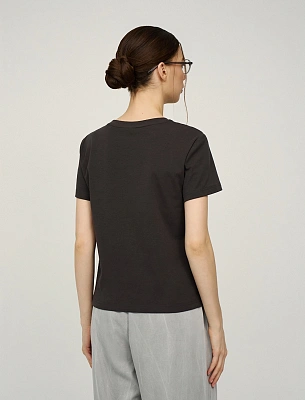 Серая женская футболка "Антрацит" хлопок Hass