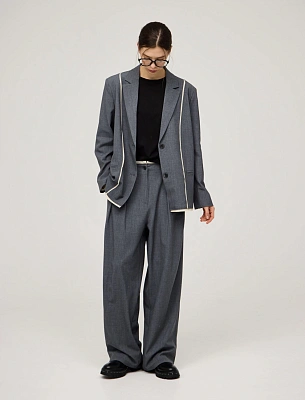 Серые женские брюки "Необработанный срез"  Hass