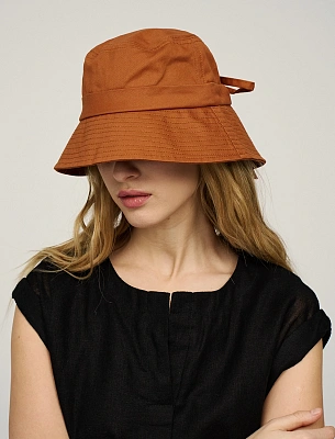 Терракотовая панама с завязками сзади хлопок Hass