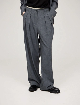 Серые женские брюки "Необработанный срез"  Hass