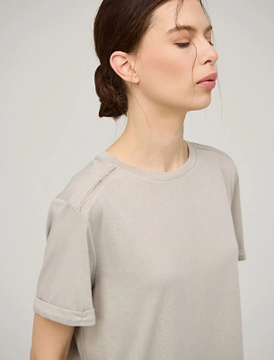 Серая женская футболка «Мережка" хлопок Hass