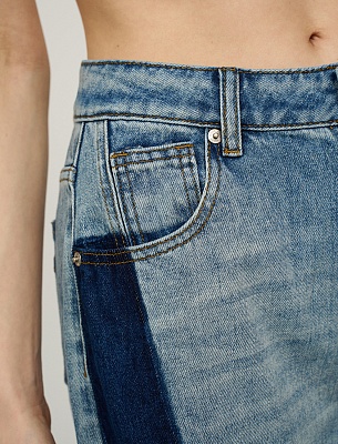 Синие женские джинсы "Контрастные карманы" хлопок Hass