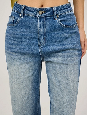 Синие женские базовые джинсы с градиентом хлопок Hass