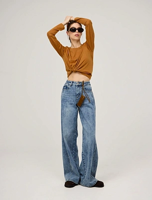 Джинсы женские с переведенными швами хлопок Hass