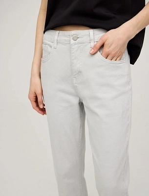 Серые женские базовые джинсы зауженные хлопок Hass