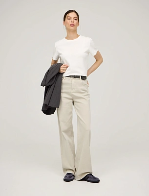 Бежевые женские базовые джинсы хлопок Hass