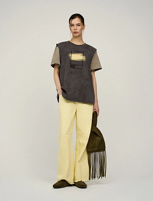 Джинсы-баррель женские лимонные хлопок Hass