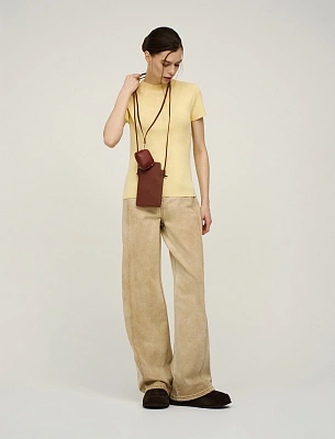 Бежевые женские джинсы с рельефными швами  хлопок Hass